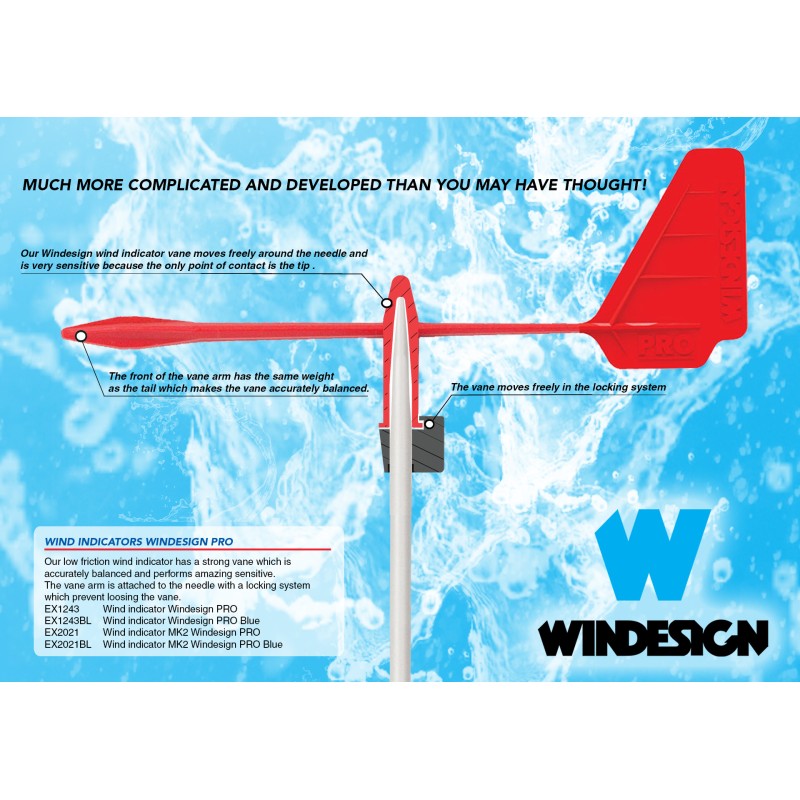 EX2021 – Pro windvaan blauw Windesign Sailing